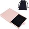 Small Pink Jewelry Gift Box with Velvet Bag – Square Cardboard Organizer for Necklaces, Bracelets, Earrings & Pendants – Birthday & Christmas Gift Packaging (Pink)